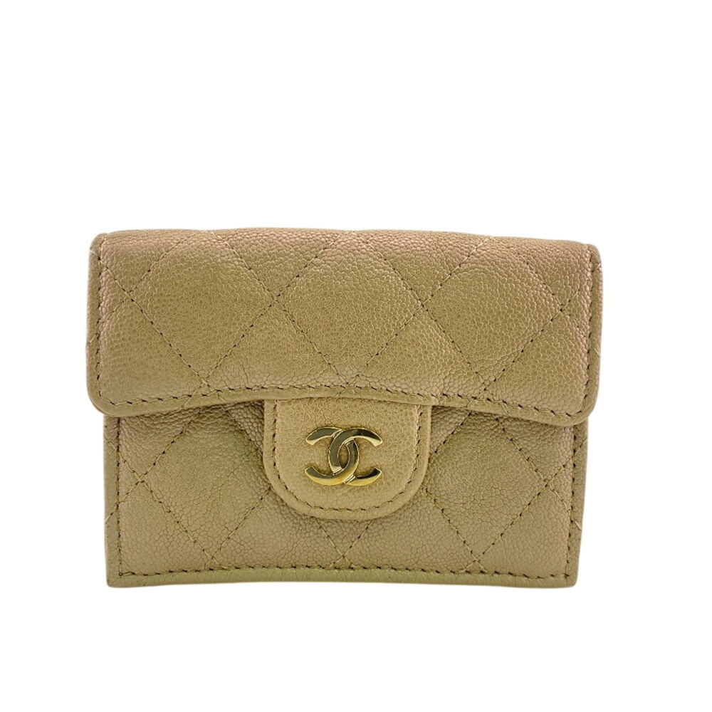 CHANEL Authentic Cream Caviar Leather Wallet - Picture 1 of 14